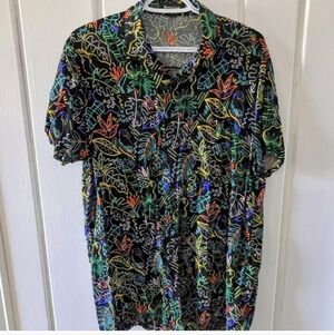 Neon Tropical Button Up